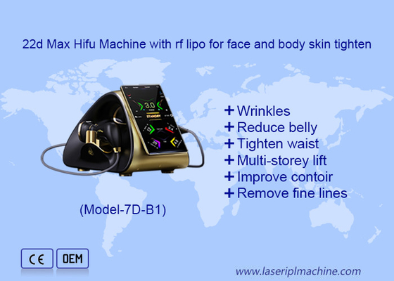 Переносной 22d Max Hifu Machine с Rf Lipo для лифтинга лица и натягивания кожи тела