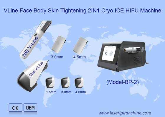 VLine Лицо Тело Противовозрастная Утяжеление кожи 2IN1 Cryo ICE HIFU Machine