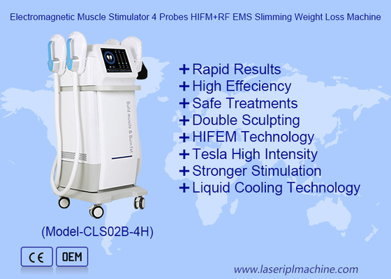 Электромагнитный мышечный стимулятор 4 зонды HIFM RF EMS Машина для похудения
