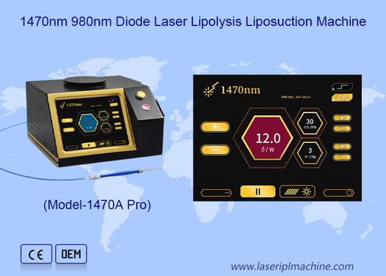 Хирургический лазер для удаления целлюлита 1470nm 980nm Волоконно-оптическая диодная лазерная липосакция