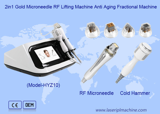2 в 1 Золотая микроигла RF подъемная машина антивозрастная фракционная машина