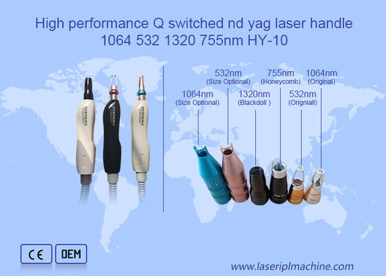 1064 532 1320 755nm Омолаживание кожи Q переключенная лазерная ручка Nd Yag