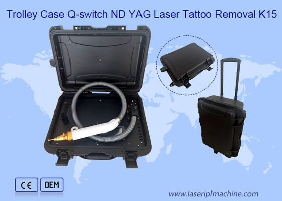 Коробка для троллейбусов 1064nm 532nm 1320nm Q Switch Nd Yag Лазерная машина для удаления татуировок