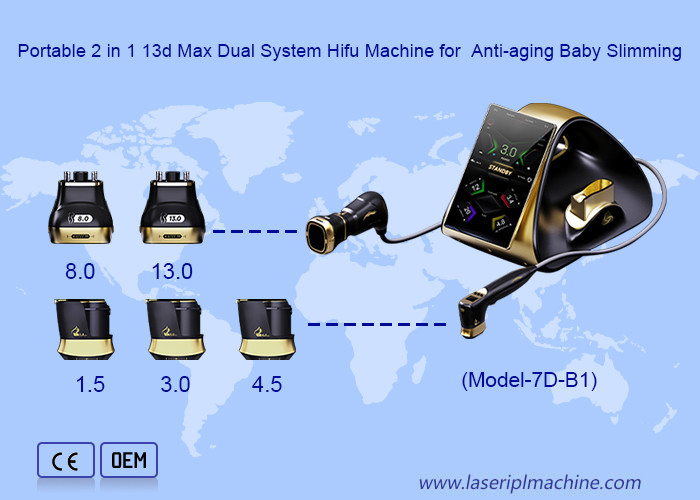 Портативный 2 в 1 13d Max Dual System Hifu Machine для антивозрастного увлажнения детей