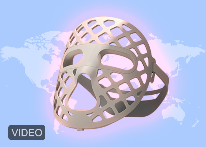 360-градусная мягкая силиконовая маска для лица с полым дизайном с светодиодной терапией с синим красным светом