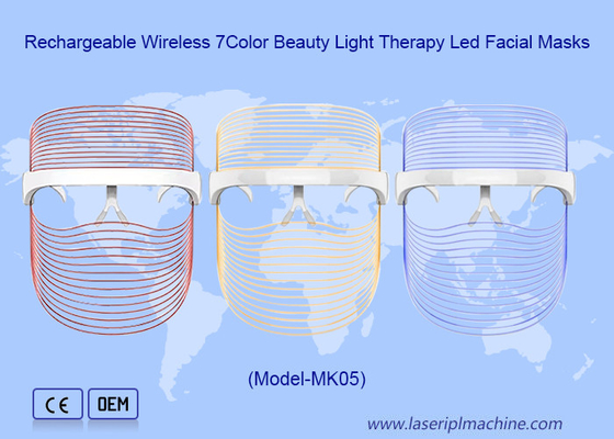 Домашнее использование перезаряжаемые беспроводные 7Color Beauty Light Therapy Led маски для лица
